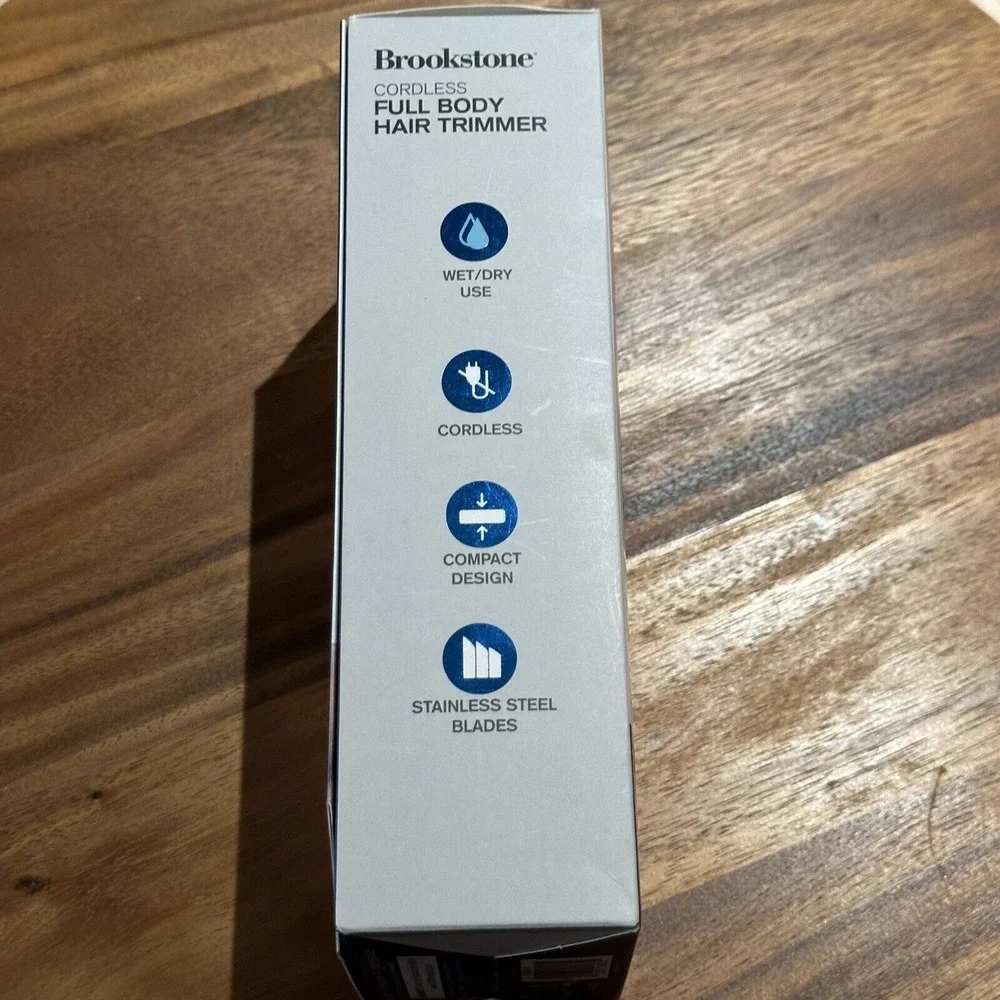Brookstone Cordless Wet Dry Body Hair Trimmer BK206-NOC New Black Mens